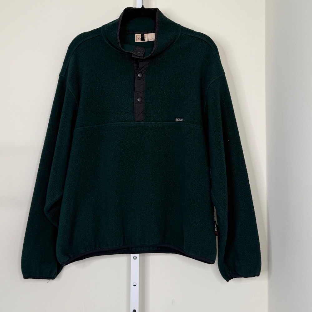 Woolrich Fleece Synchilla Snap-T Pullover‎ Jacket Sz XL Green Men's
